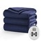 Sunbeam Royal Ultra Fleece Heated Electric Blanket Twin Size 12 Heat Settings, Fast Heating, Warm and Cozy, Admiral Blue